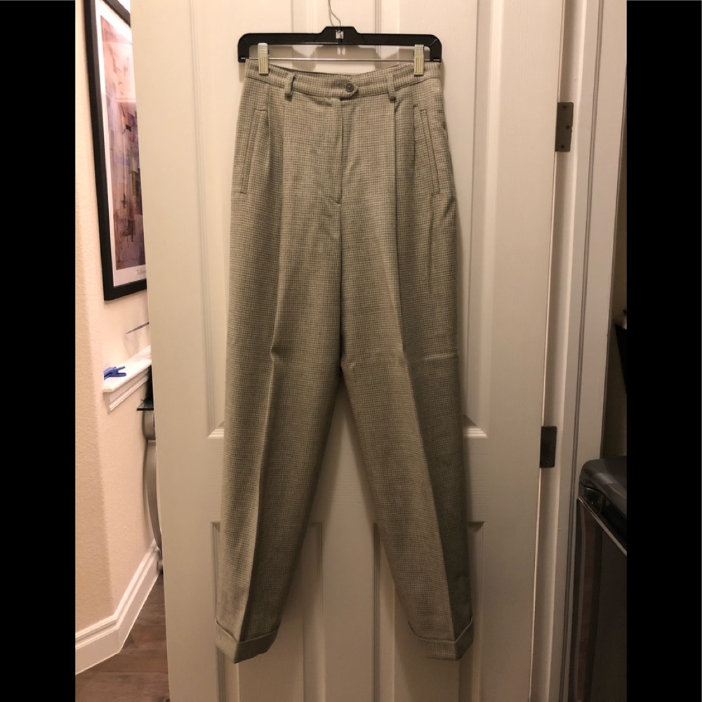 Light Gray Herringbone Wool Ralph Lauren Pants